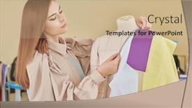  Presentation with design fashion - Slide deck with fashion-design-studio-young-stylish background and a soft green colored foreground