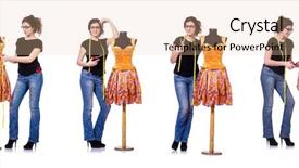  Presentation with fashion - Presentation theme with fashion designer - woman tailor isolated background and a lemonade colored foreground