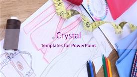  Presentation with design fashion - Slides having fashion designer close up background and a sky blue colored foreground