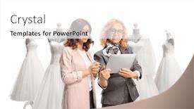  Presentation with fashion - Presentation theme featuring fashion-designer-for-bridal-gowns background and a white colored foreground