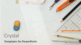  Presentation with sewing tools - PPT theme consisting of fashion-designer-s-tools-such background and a white colored foreground