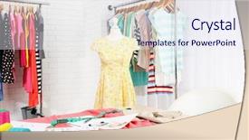  Presentation with fashion - Beautiful PPT layouts featuring fashion designer studio with professional backdrop and a sky blue colored foreground