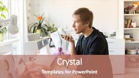  Presentation with tailoring - Amazing slide set having fashion designer using voice command backdrop and a coral colored foreground