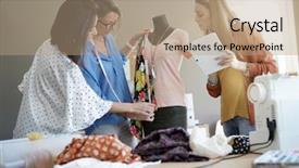  Presentation with garment - Cool new presentation theme with fashion designer women working backdrop and a coral colored foreground