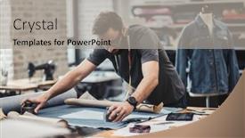  Presentation with fashion - Amazing slide set having fashion-designer-working and a light gray colored foreground