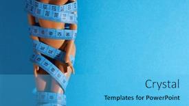  Presentation with tape measure - Audience pleasing PPT layouts consisting of fashion-doll-with-tape-measure backdrop and a light blue colored foreground