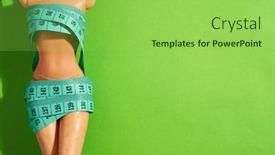  Presentation with tape measure - PPT theme consisting of fashion-doll-with-tape-measure background and a yellow colored foreground