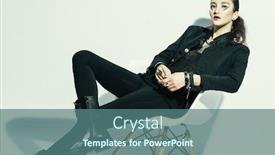  Presentation with sexy girl - Presentation theme enhanced with fashion dressed sexy girl sitting on chair over white background background and a ocean colored foreground