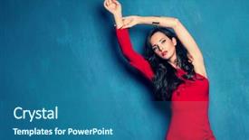  Presentation with beautiful flower elegant - PPT layouts enhanced with fashion dresses - beautiful elegant woman in red background and a ocean colored foreground