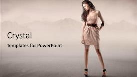  Presentation with desert - Cool new slide set with fashion dresses - beautiful elegant woman backdrop and a  colored foreground