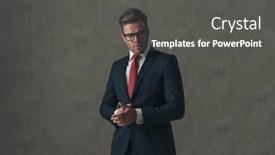  Presentation with fashion - Slides having fashion-elegant-businessman-in-suit background and a  colored foreground