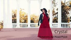  Presentation with plus size fashion model - Beautiful presentation theme featuring fashion elegant look plus size backdrop and a  colored foreground