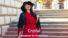  Presentation with plus size fashion model - Slides enhanced with fashion elegant look plus size background and a violet colored foreground