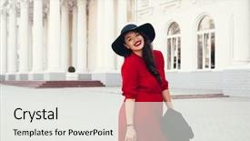  Presentation with plus size fashion model - Theme with fashion elegant look plus size background and a white colored foreground