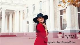  Presentation with plus size fashion model - PPT layouts featuring fashion elegant look plus size background and a  colored foreground