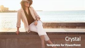  Presentation with plus size fashion model - PPT theme having fashion elegant look plus size background and a violet colored foreground