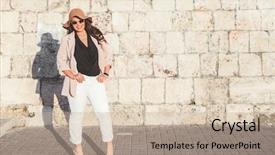  Presentation with plus size fashion model - Theme featuring fashion elegant look plus size background and a mint green colored foreground