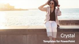  Presentation with plus size fashion model - Theme enhanced with fashion elegant look plus size background and a violet colored foreground