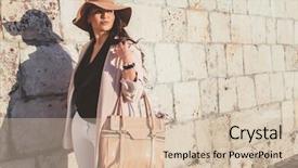  Presentation with fashion handbag - Audience pleasing PPT layouts consisting of fashion elegant look plus size backdrop and a soft green colored foreground