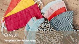 Presentation with cotton fabric - Audience pleasing theme consisting of fashion-face-masks-on-wooden backdrop and a coral colored foreground