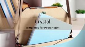  Presentation with fashion handbag - Presentation theme consisting of fashion female handbag with book close up background and a coral colored foreground