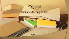  Presentation with fashion handbag - Presentation enhanced with fashion female handbag with books close up background and a yellow colored foreground