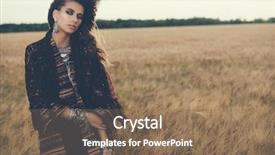  Presentation with bohemian - PPT layouts consisting of fashion female model posing background and a violet colored foreground