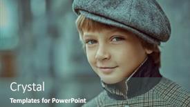  Presentation with street children - Presentation theme enhanced with fashion-for-children-and-retro background and a gray colored foreground