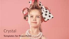  Presentation with kids fashion - Presentation theme featuring fashion-for-kids-clothes and a coral colored foreground