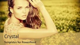  Presentation with naughty girl is standing - Slides featuring young businessman with bow and arrow on white background background and a gray colored foreground