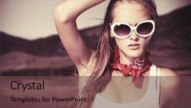  Presentation with road - Slides having fashion free - beautiful young woman posing background and a tawny brown colored foreground