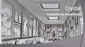  Presentation with museum - Slide deck featuring fashion gallery - aix-en-provence museum interior old illustration background and a gray colored foreground