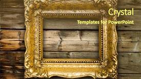  Presentation with gold frame - Audience pleasing PPT theme consisting of fashion gallery - big old gold picture frame backdrop and a  colored foreground