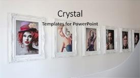  Presentation with gallery - PPT layouts featuring fashion gallery - frames and pics background and a light gray colored foreground