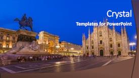  Presentation with architecture - Presentation theme featuring fashion gallery - milan cathedral duomo di milano background and a cobalt blue colored foreground