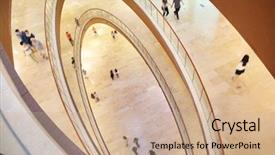  Presentation with people mall - Presentation design with fashion gallery - modern shopping mall people background and a coral colored foreground