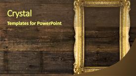  Presentation with mirror in an old frame - PPT layouts with fashion gallery - old picture frame on wooden background and a tawny brown colored foreground