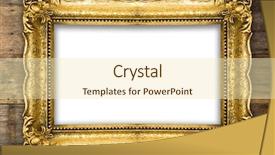  Presentation with gallery - PPT layouts featuring fashion gallery - old picture frame on wooden background and a  colored foreground