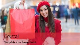  Presentation with gallery - Theme having fashion gallery - portrait of cheerful elegant woman background and a red colored foreground