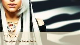  Presentation with black and white film strip - Cool new slide set with fashion girl black and white backdrop and a cream colored foreground