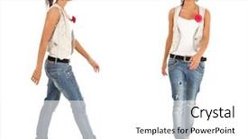  Presentation with runway fashion - PPT layouts with fashion girl wearing sunglasses background and a white colored foreground