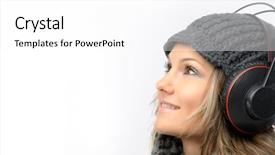  Presentation with green lucxury fashion - Presentation theme enhanced with fashion girl with winter clothes background and a white colored foreground