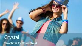  Presentation with friends - Beautiful slide deck featuring fashion girls - image of young attractive woman backdrop and a  colored foreground