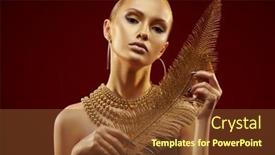  Presentation with jewelry gold - Slide set enhanced with fashion-gold-jewelry-portrait background and a  colored foreground
