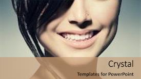 Presentation with haircut - PPT layouts with fashion haircut hairstyle stylish fringe teenage girl with short hair style beauty teenager girl portrait background and a coral colored foreground