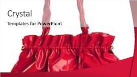  Presentation with fashion handbag - PPT theme enhanced with fashion handbag isolated on white background and a white colored foreground