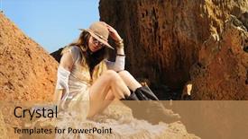  Presentation with turkey style travel - PPT theme having fashion hat sunglasses and wristbands background and a coral colored foreground