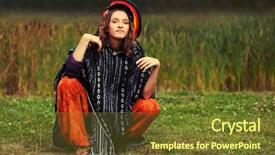  Presentation with rasta - Cool new slides with fashion hipster woman in rasta backdrop and a tawny brown colored foreground