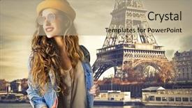  Presentation with paris - Cool new PPT layouts with fashion in paris backdrop and a coral colored foreground