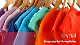  Presentation with clothes - Slide set with fashion industry - choice of clothes of different background and a crimson colored foreground
